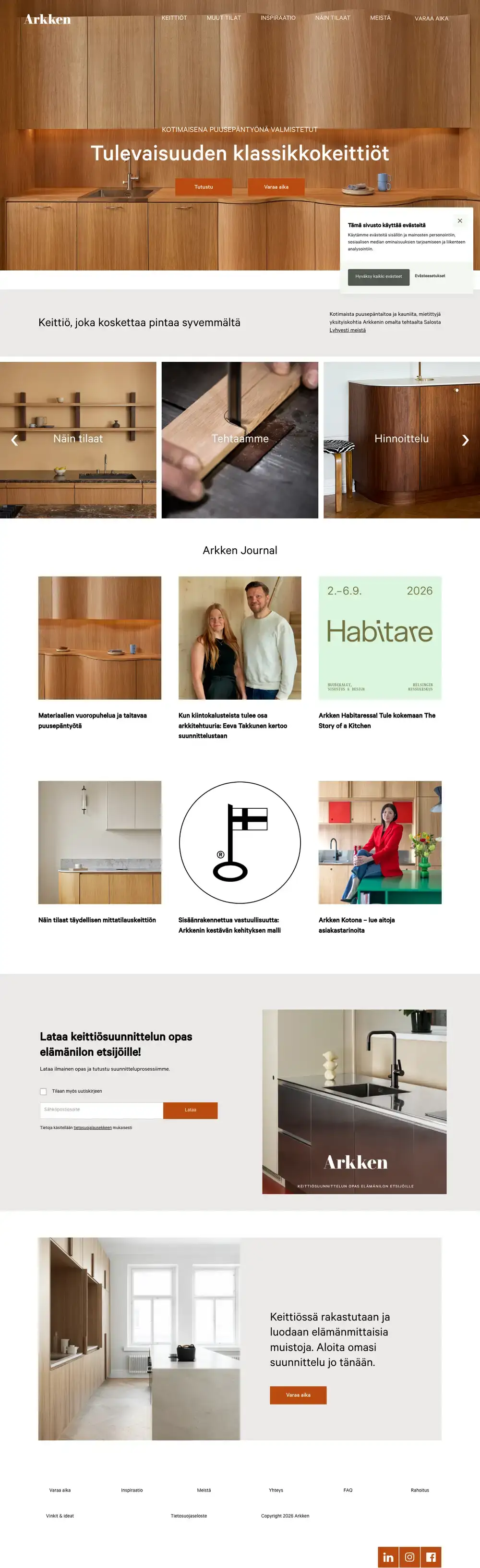 Arkken website, full page