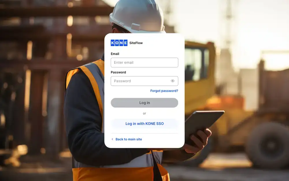 KONE SiteFlow website, full page
