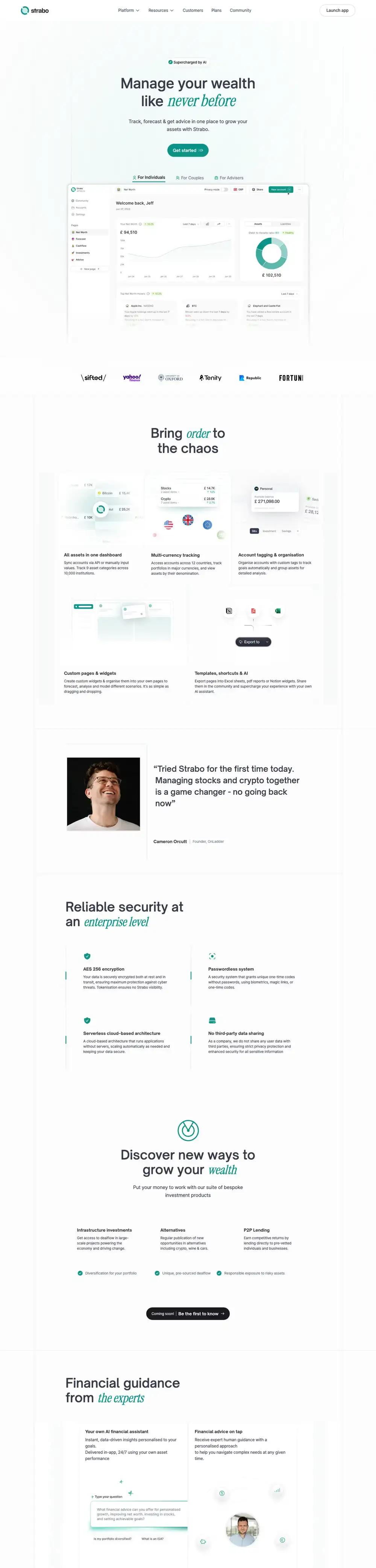 Strabo website, full page