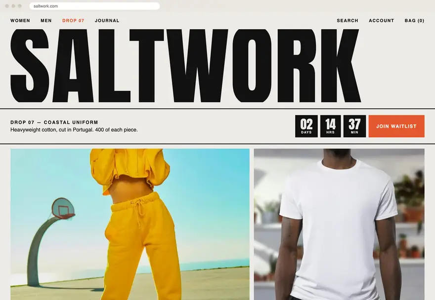Saltwork sample website design