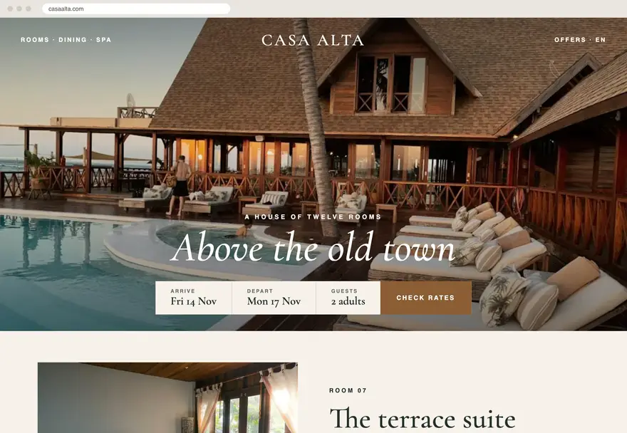 Casa Alta sample website design