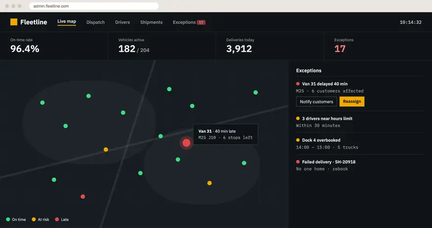Fleetline sample admin panel design