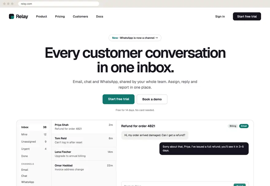 Relay sample website design